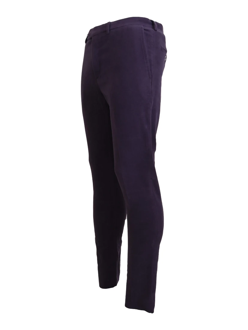 Purple Pure Cotton Tapered Mens Pants