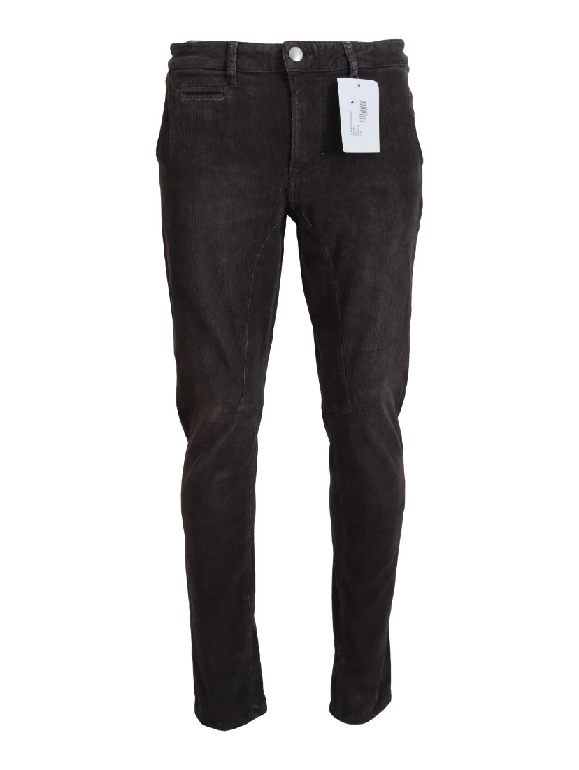 Brown Cotton Straight Fit Men Casual Pants