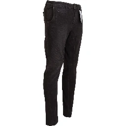 Brown Cotton Straight Fit Men Casual Pants