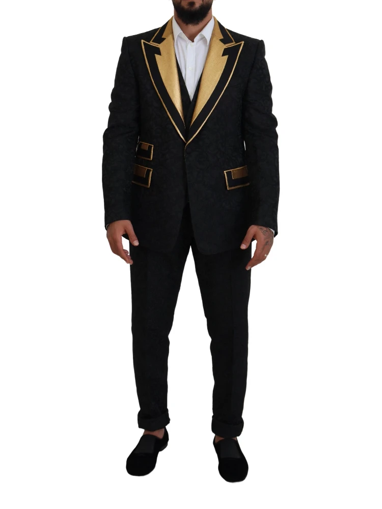 Black Gold Fantasy Tuxedo Slim Fit Suit