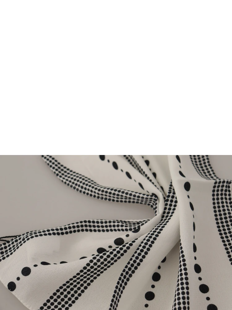 White Dotted Stripes Square Handkerchief Viscose Scarf alternative