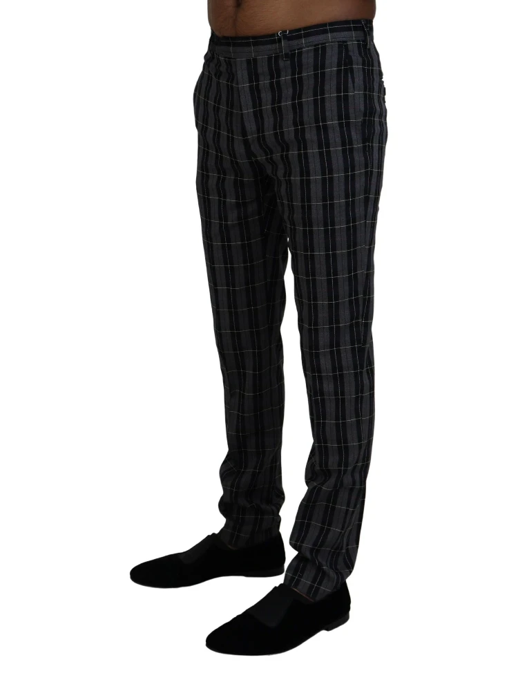 Gray Checkered Slim Fit Men Pants alternative
