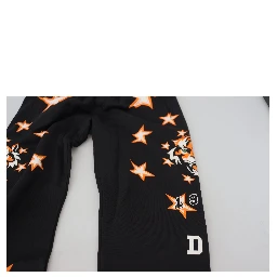Black Orange Star Trousers Sport Pants