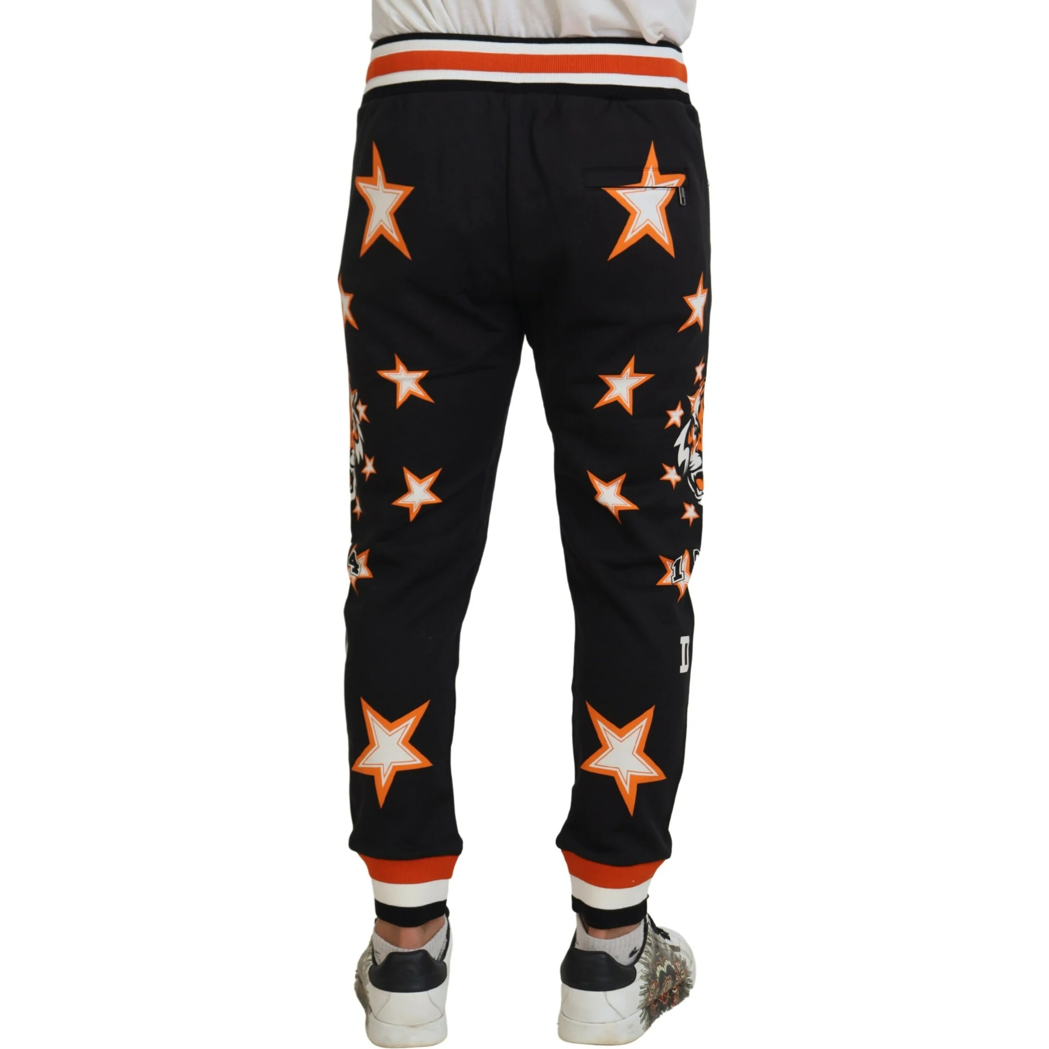 Black Orange Star Trousers Sport Pants