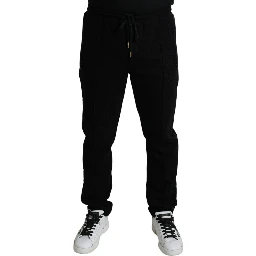 Black Cotton Skinny Jogger Sweatpants Pants