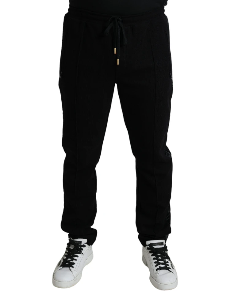 Black Cotton Skinny Jogger Sweatpants Pants