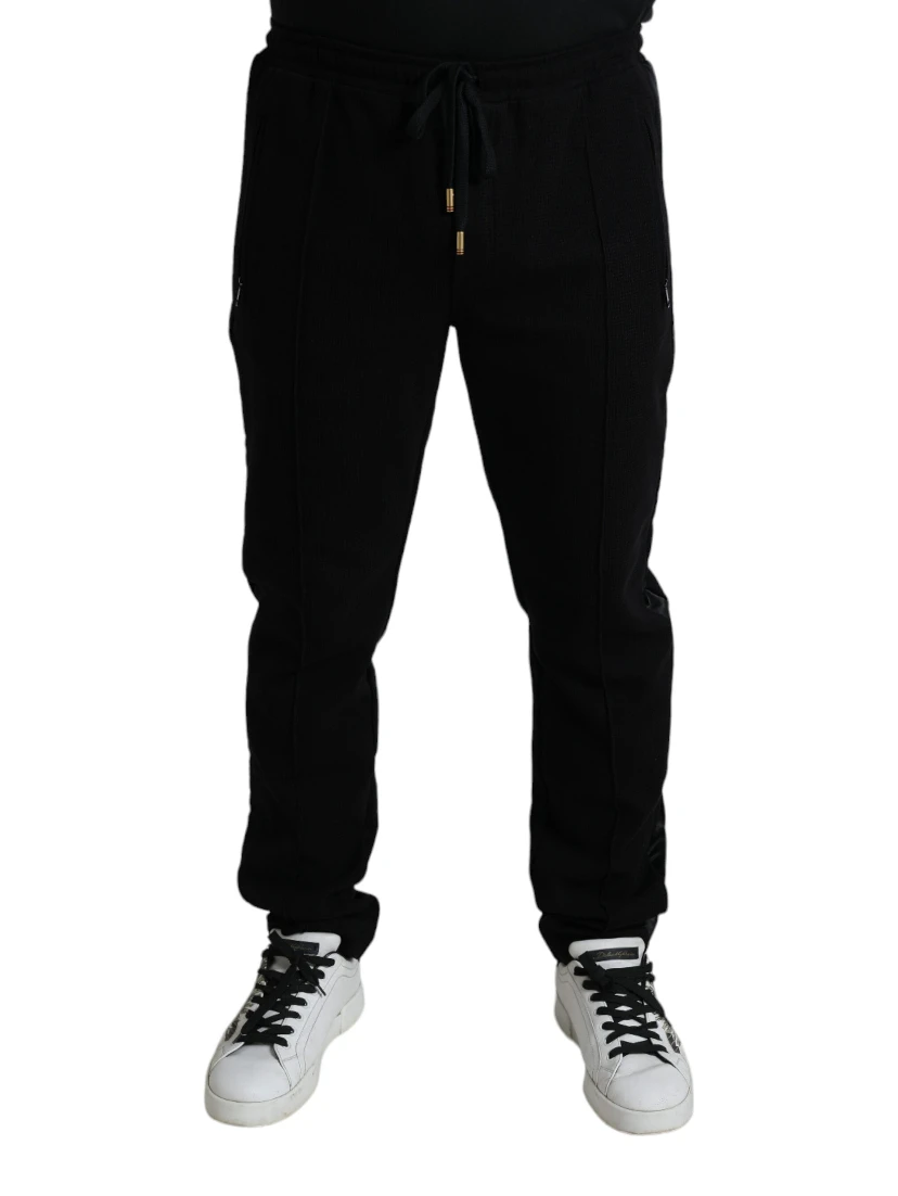 Black Cotton Skinny Jogger Sweatpants Pants