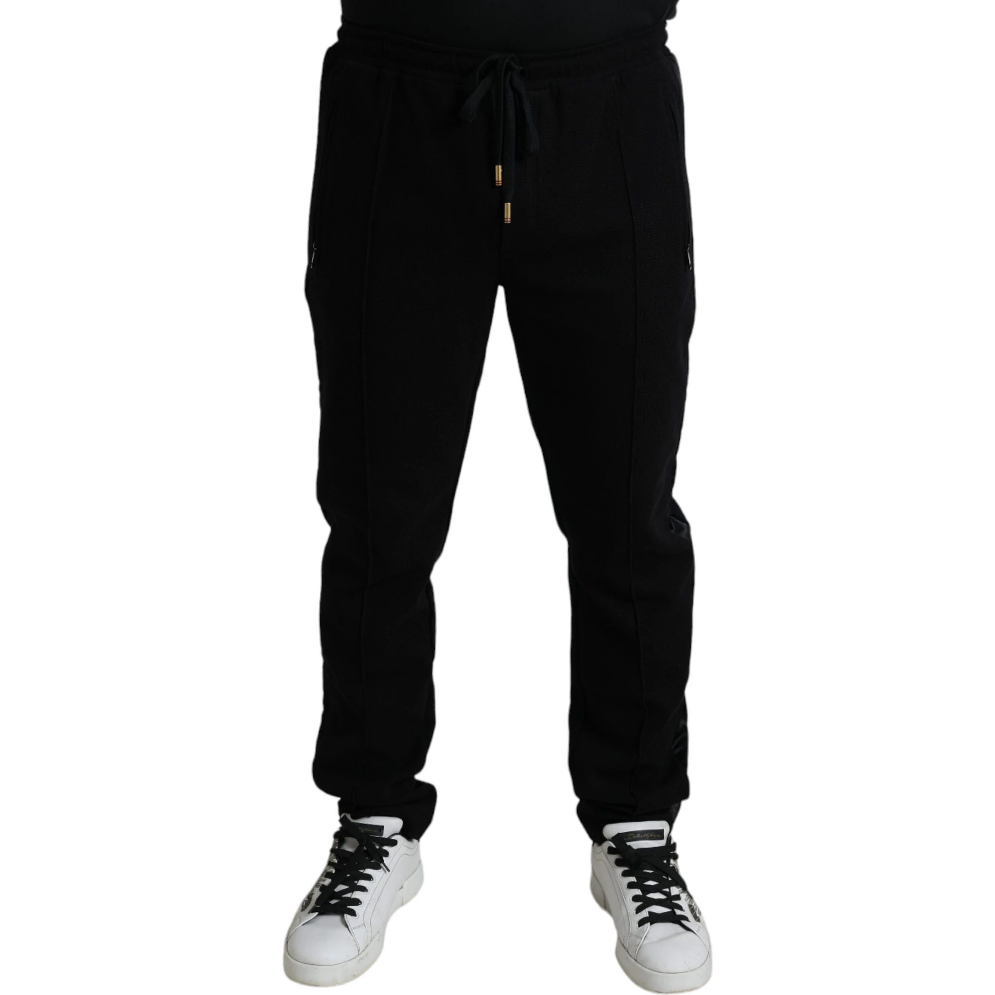 Black Cotton Skinny Jogger Sweatpants Pants