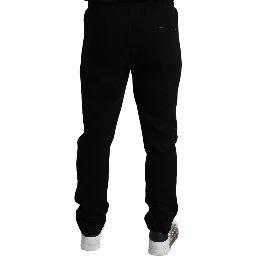 Black Cotton Skinny Jogger Sweatpants Pants