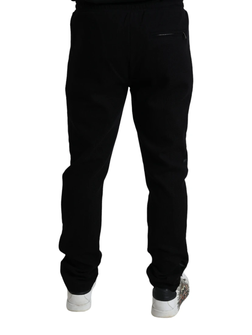 Black Cotton Skinny Jogger Sweatpants Pants