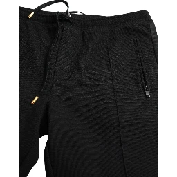 Black Cotton Skinny Jogger Sweatpants Pants
