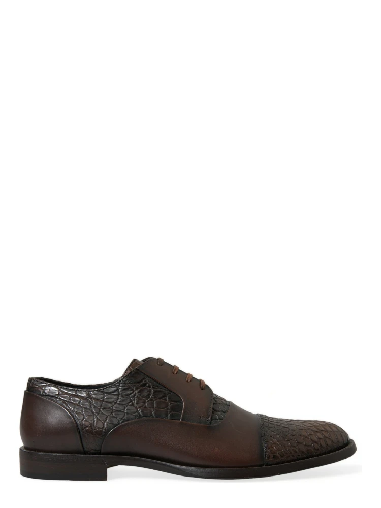 Brown Exotic Leather Lace Up Oxford Dress Shoes