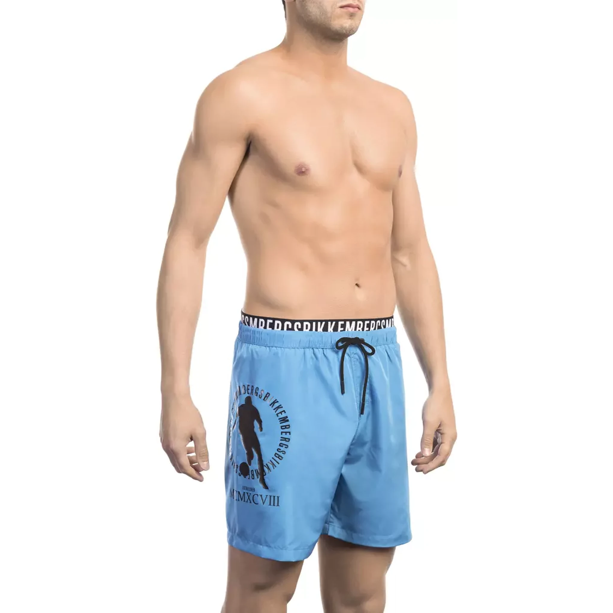 Light Blue Polyester Swimwear