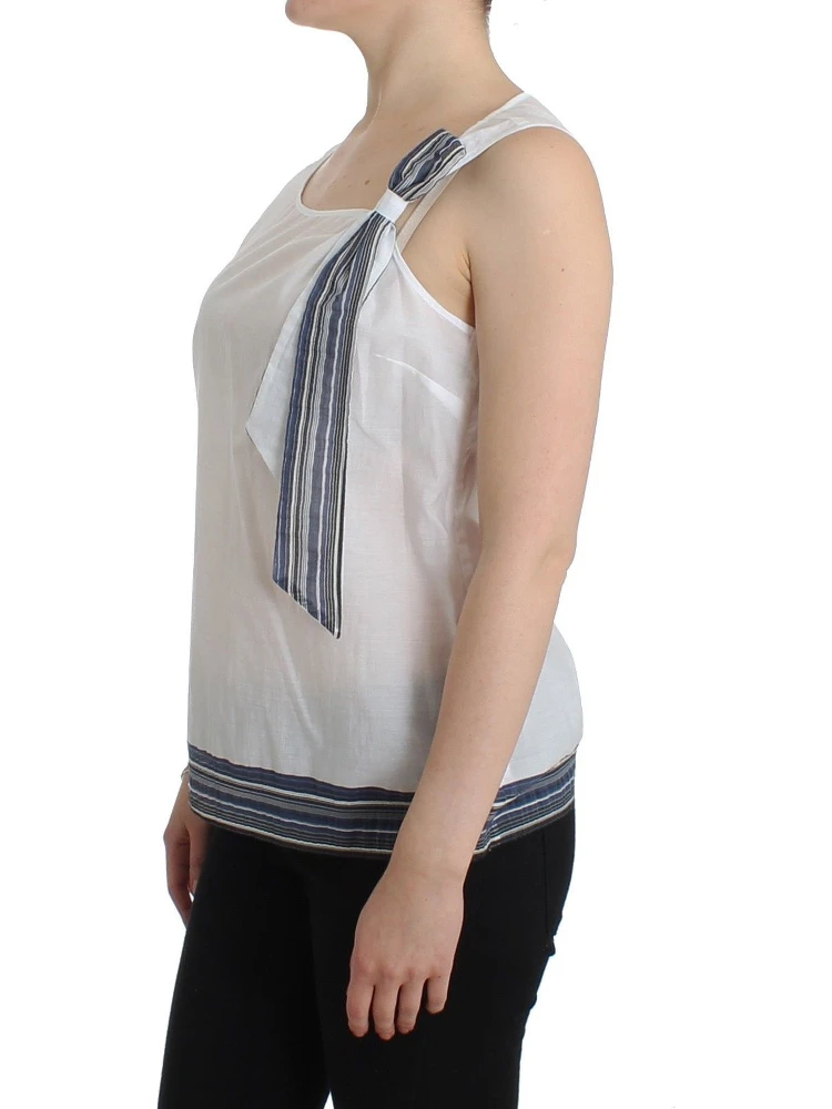 White Blue Top Blouse Tank Shirt Sleeveless alternative