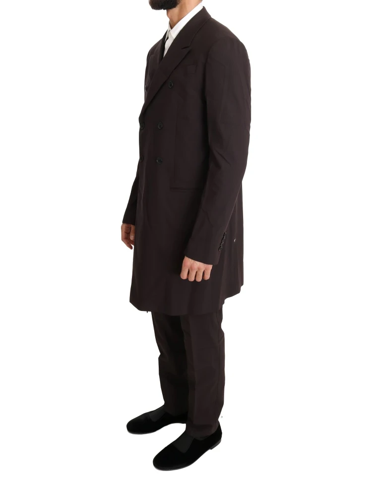 Bordeaux Wool Stretch Long 3 Piece Suit alternative