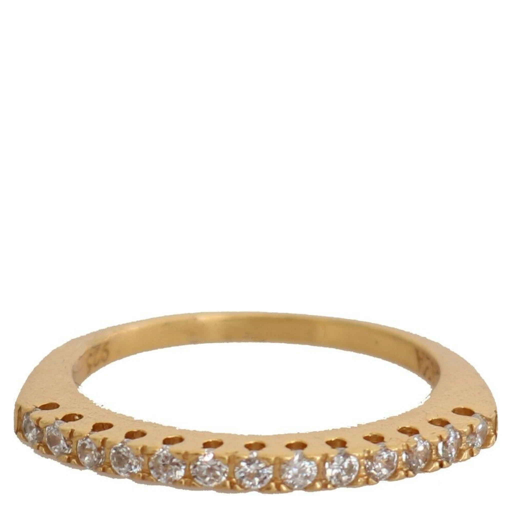 Gold Authentic Womens Clear CZ Gold 925 Silver Ring