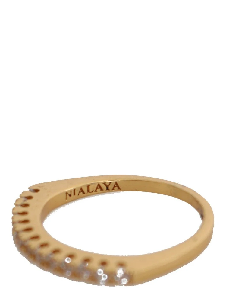 Gold Authentic Womens Clear CZ Gold 925 Silver Ring alternative