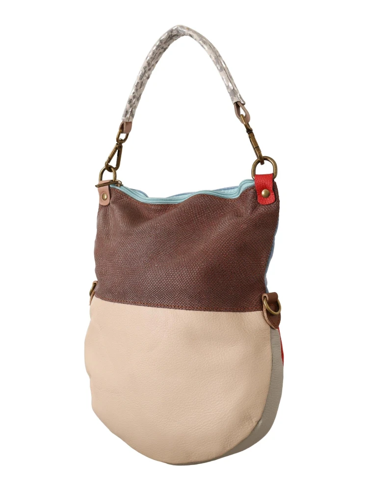 Multicolor Genuine Leather Shoulder Tote Women Handbag alternative