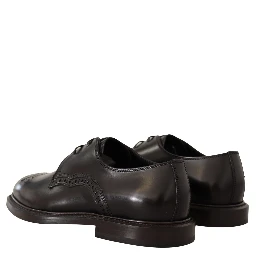 Black Leather Dress Formal Derby Shoes