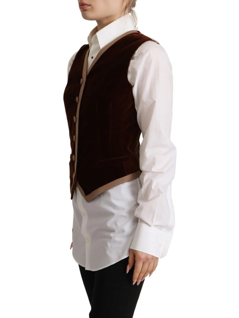 Bordeaux Velvet Cotton V-neck Sleeveless Vest Top