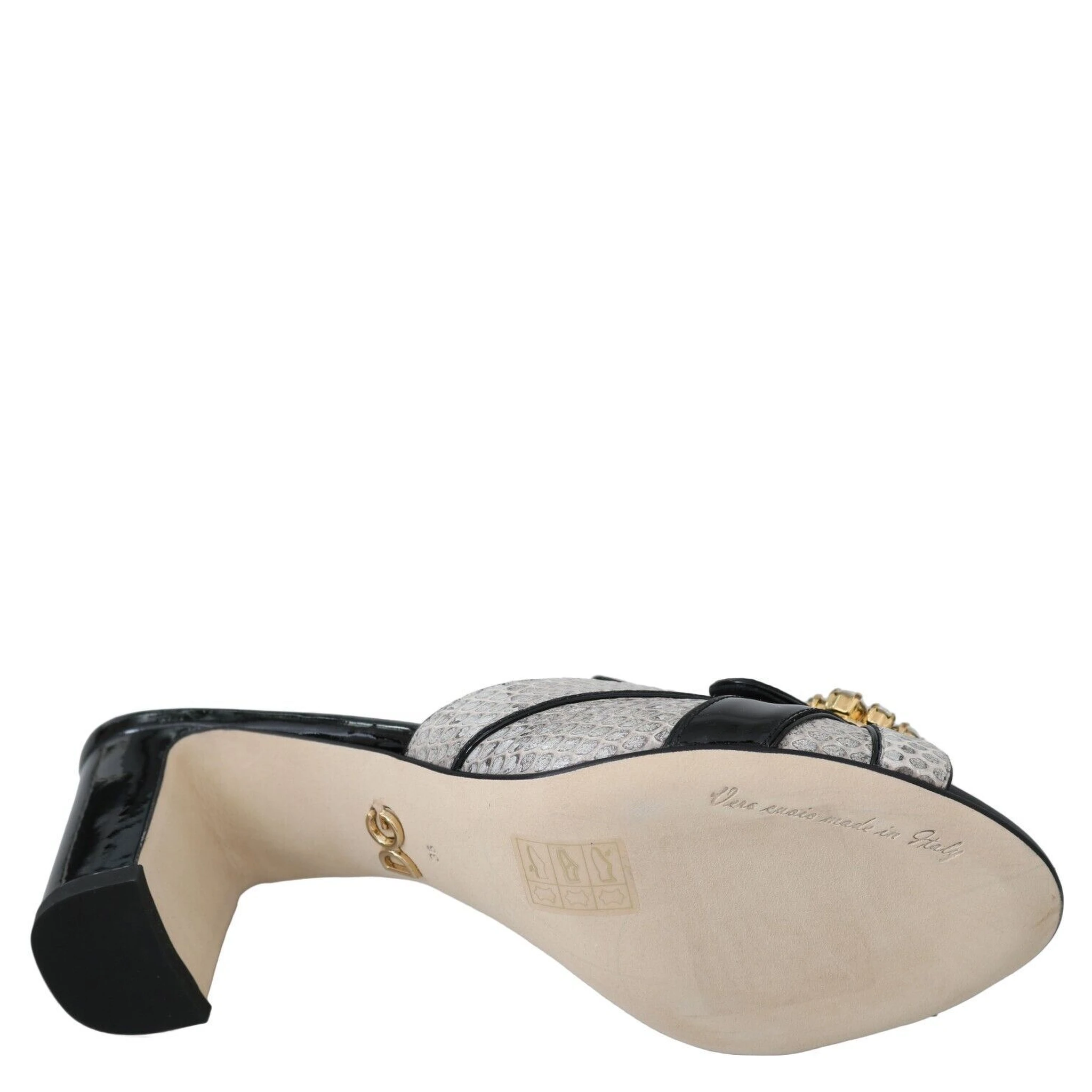 Black Gray Exotic Leather Crystals Sandals Shoes