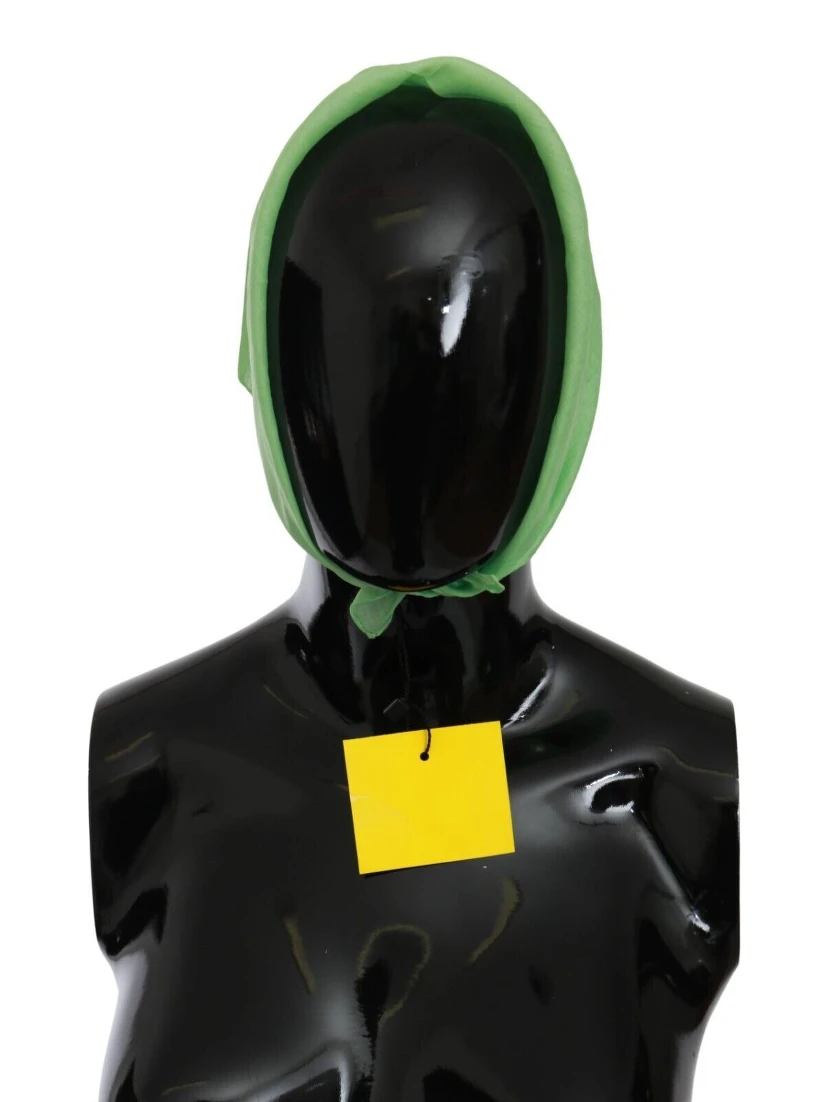 Apple Green Linen Square Foulard Head Wrap Scarf