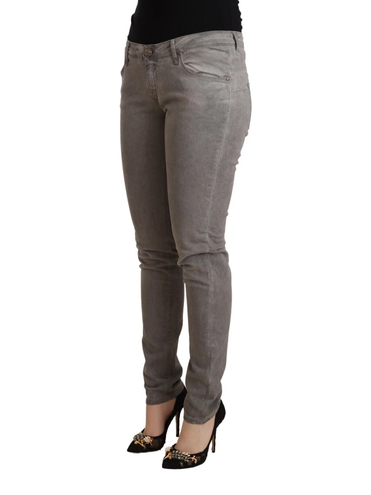 Gray Cotton Low Waist Skinny Push Up Denim Jeans alternative