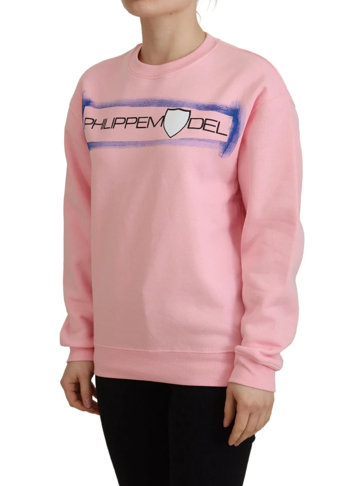 Pink Printed Long Sleeves Pullover Sweater alternative