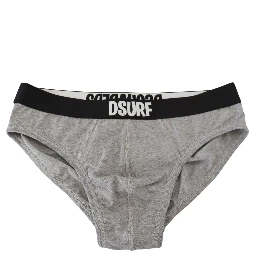 Gray DSURF Logo Cotton Stretch Men Brief Underwear