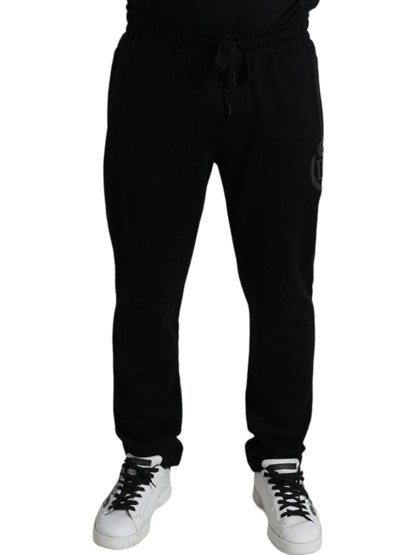 Black DG Logo Skinny Jogger Sweatpants Pants