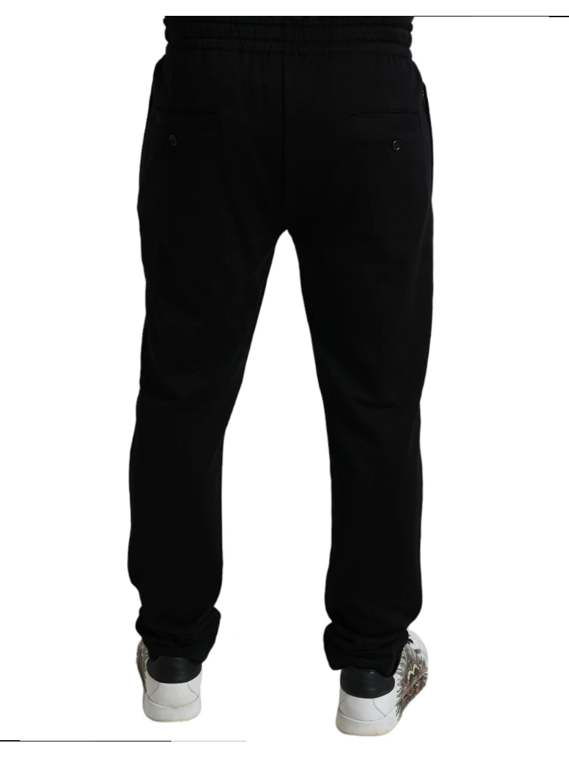 Black DG Logo Skinny Jogger Sweatpants Pants
