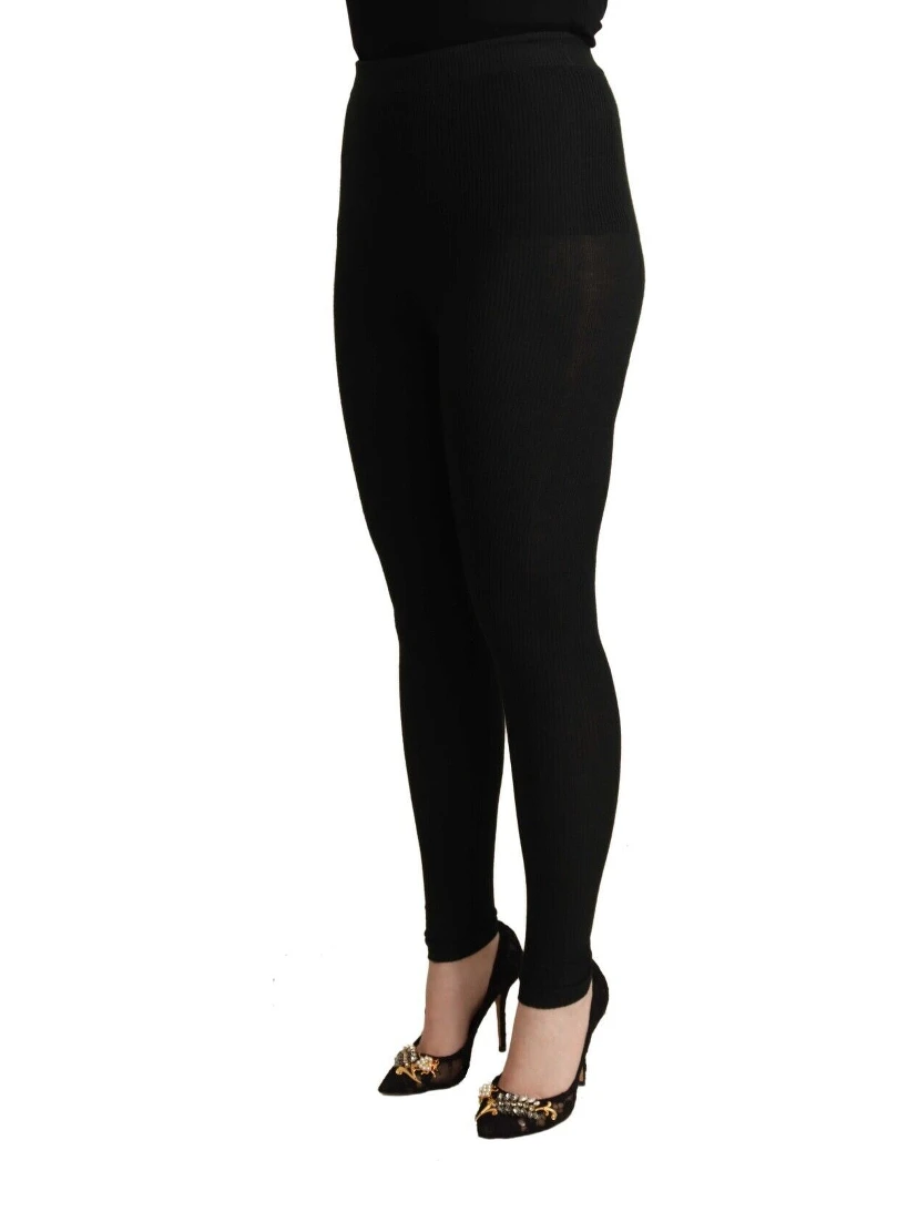 Black Cashmere Stretch Waist Tights Pants
