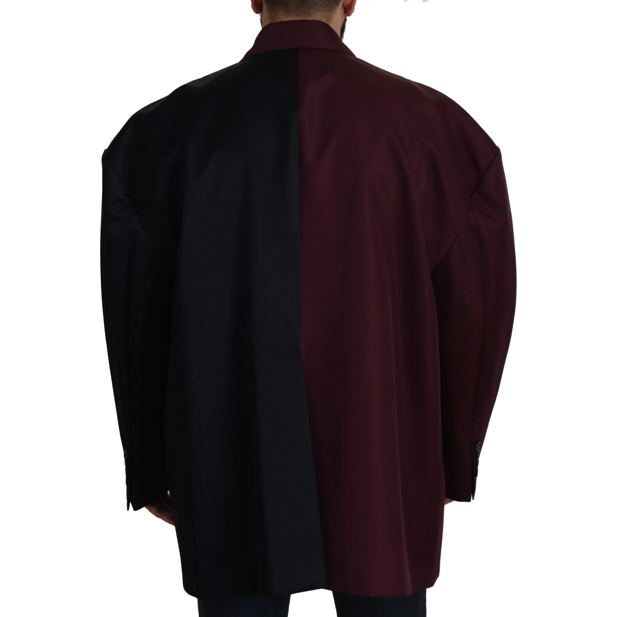 Bordeaux Polyester Double Breasted Jacket
