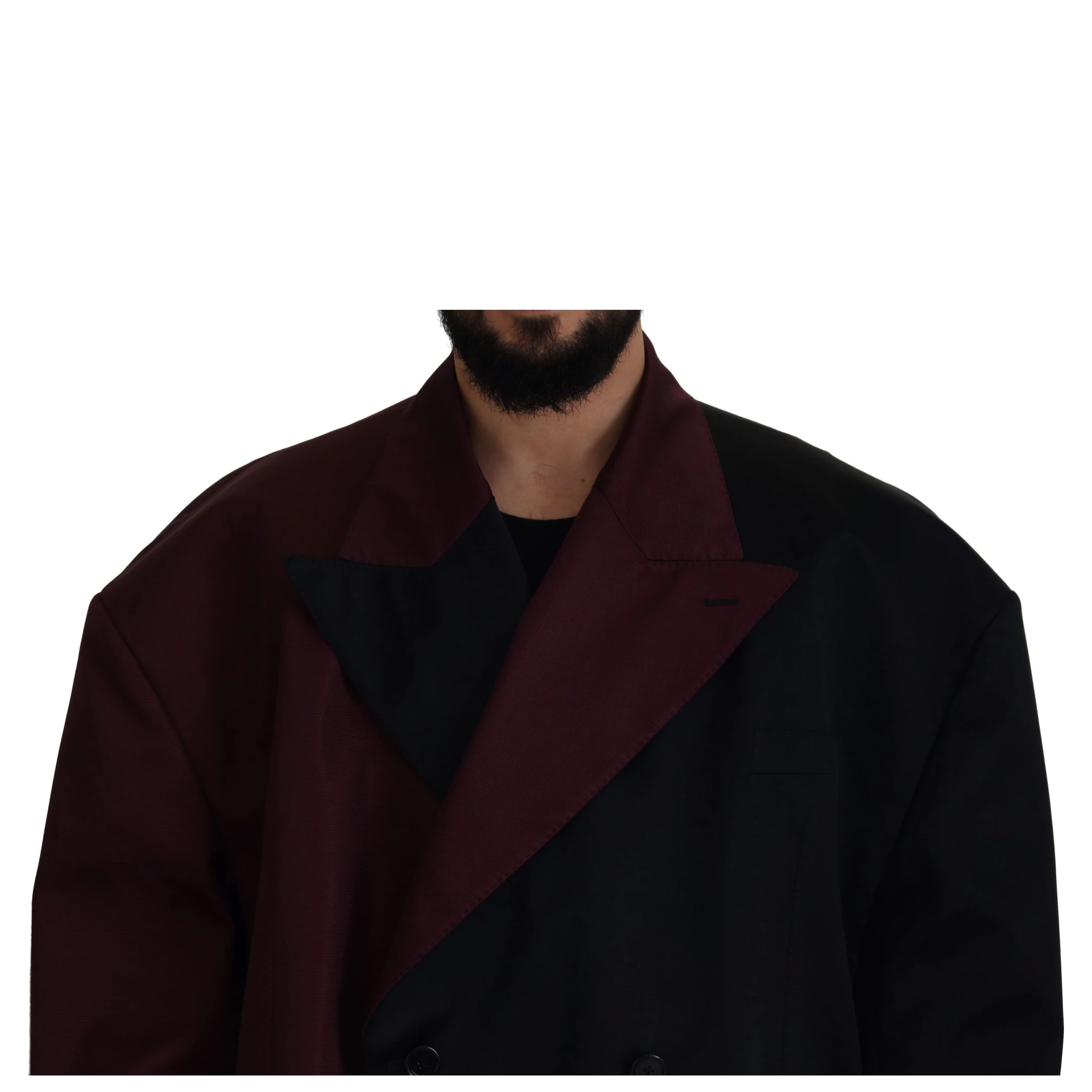 Bordeaux Polyester Double Breasted Jacket