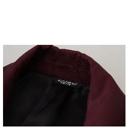 Bordeaux Polyester Double Breasted Jacket