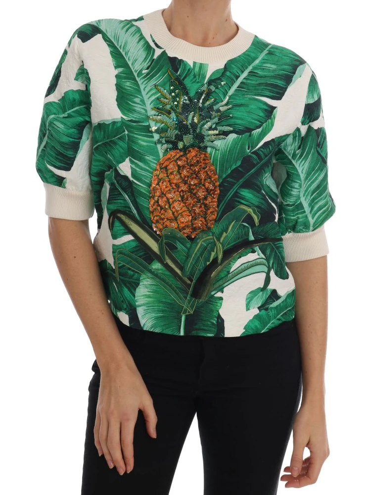 Pineapple Banana Sequins Crewneck Sweater
