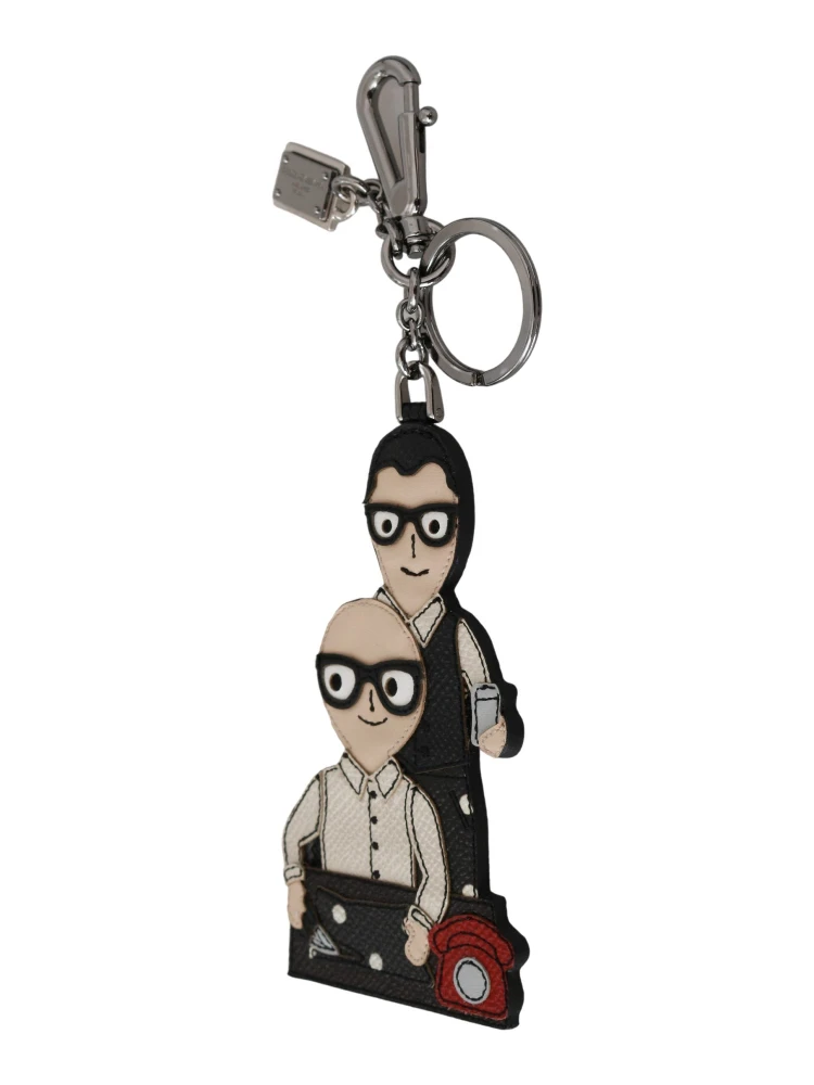 Leather Dominico Stefano #DGFAMILY Logo Badge Keychain