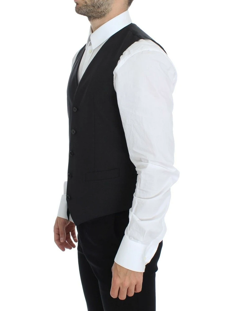 Gray Wool Stretch Dress Blazer Vest alternative