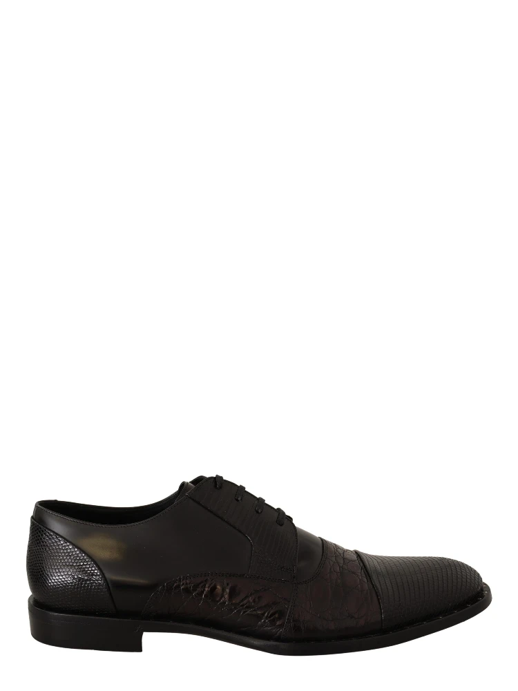 Black Leather Exotic Skins Formal Shoes