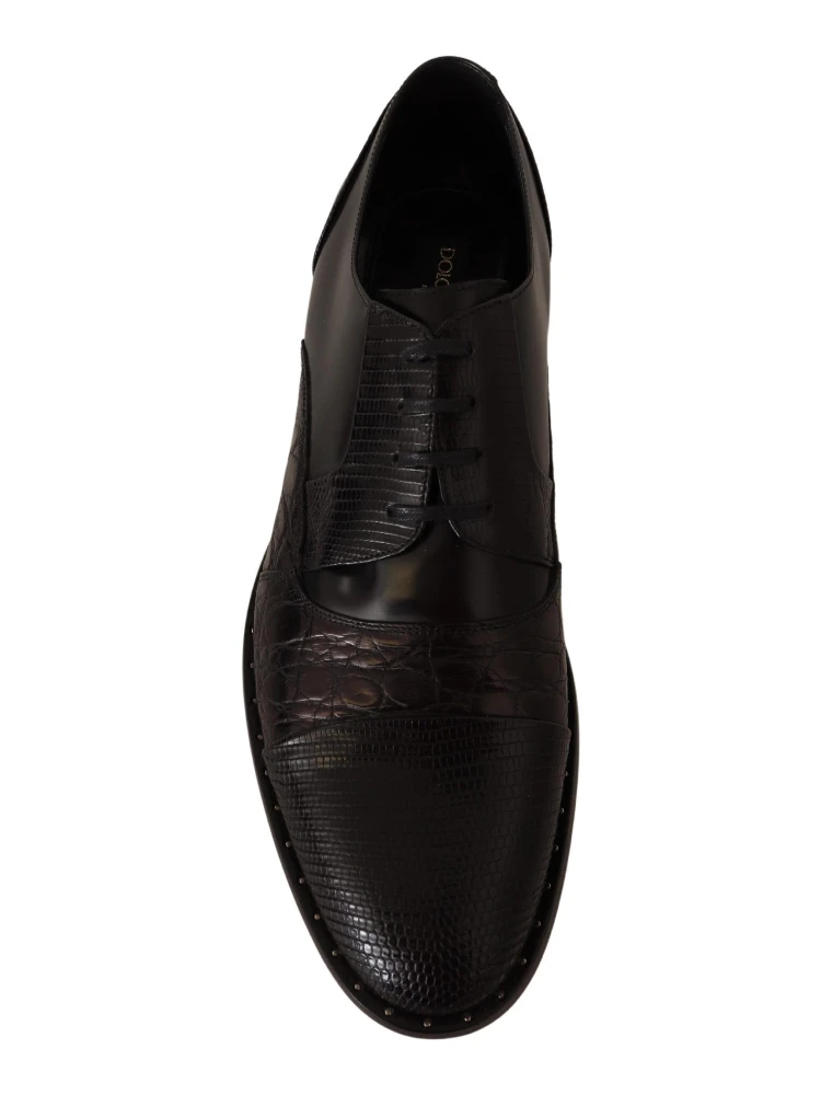 Black Leather Exotic Skins Formal Shoes alternative