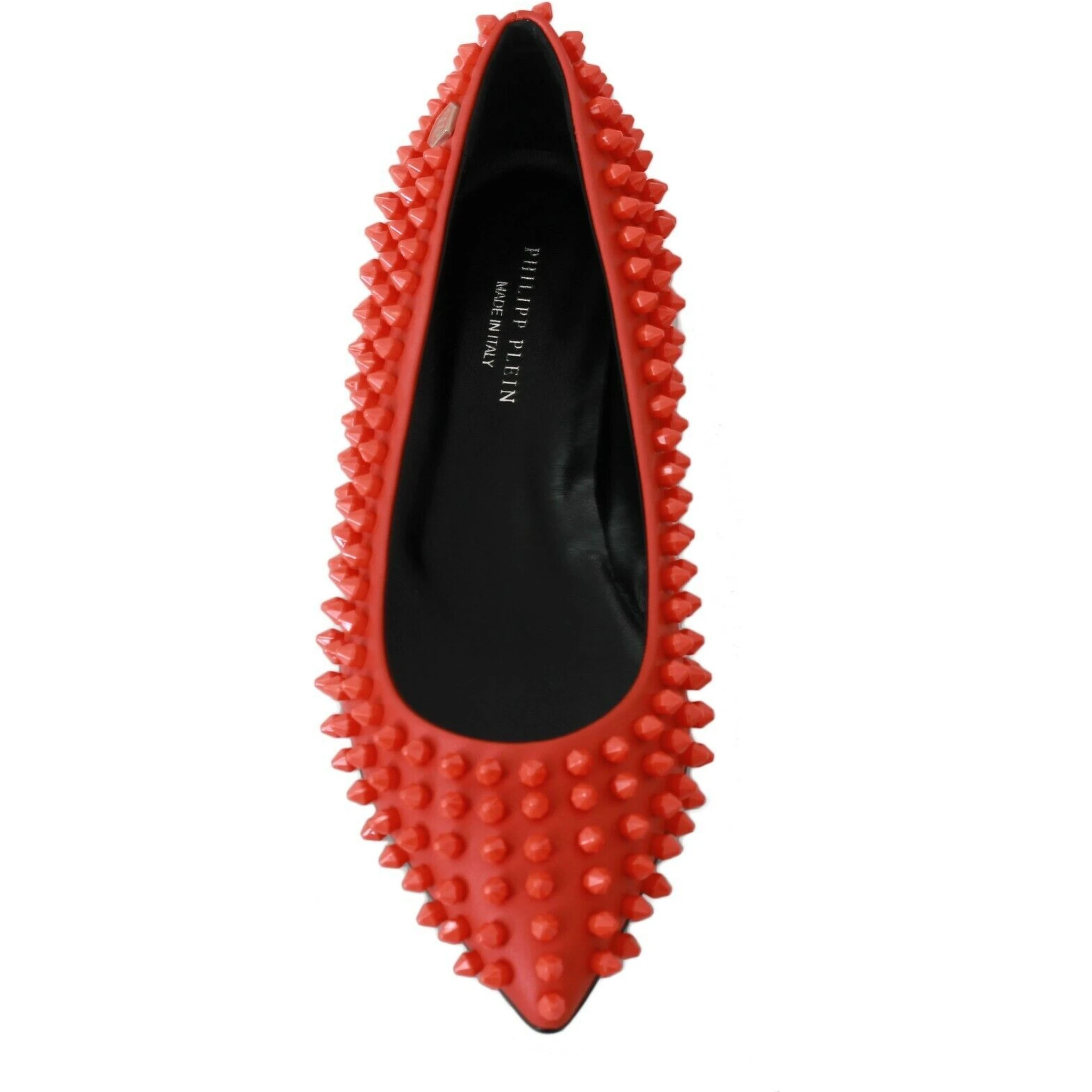 Orange Leather Ballerina WHAT I DO Flats Shoes