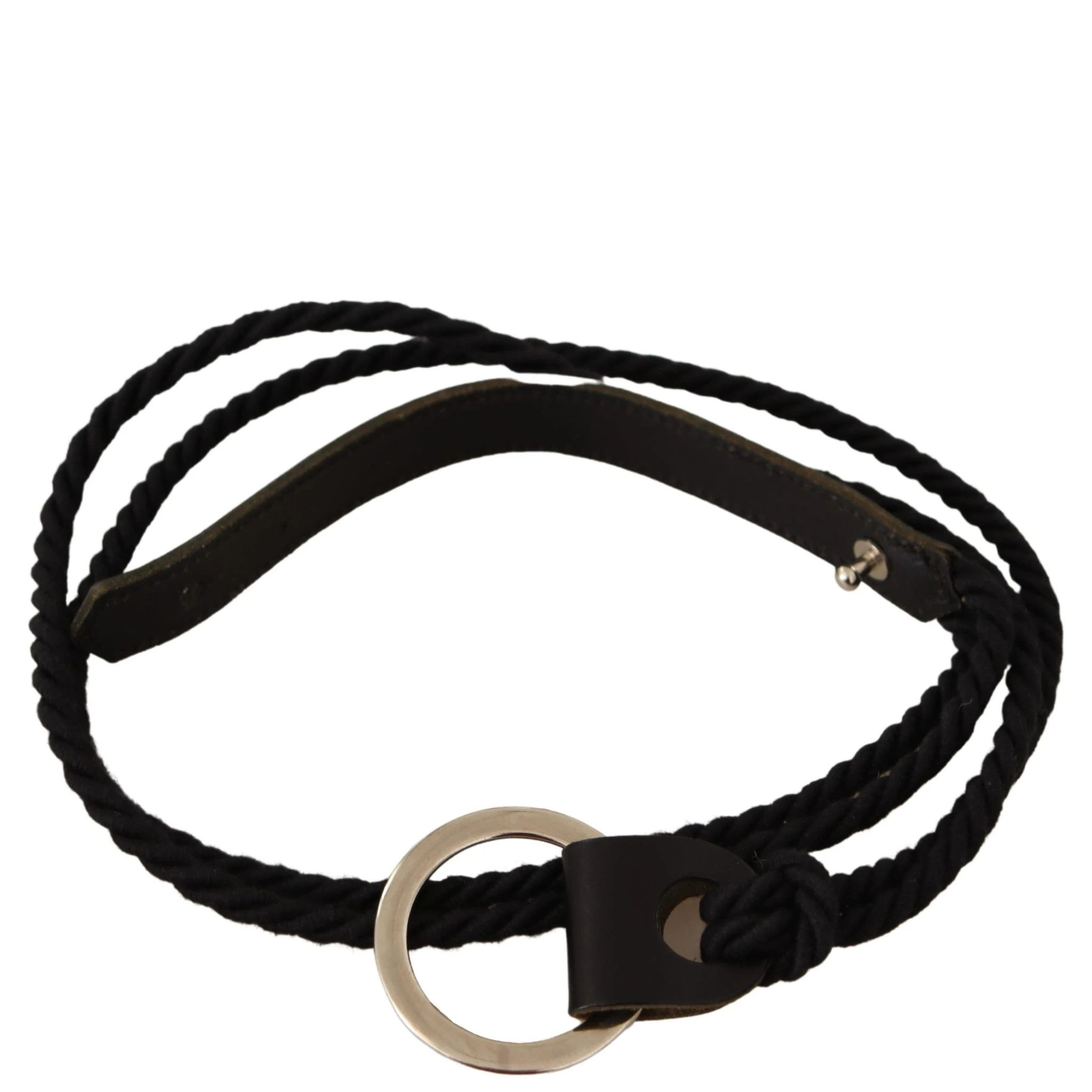 Black Leather Slim Women Waistband Metal Buckle Belt