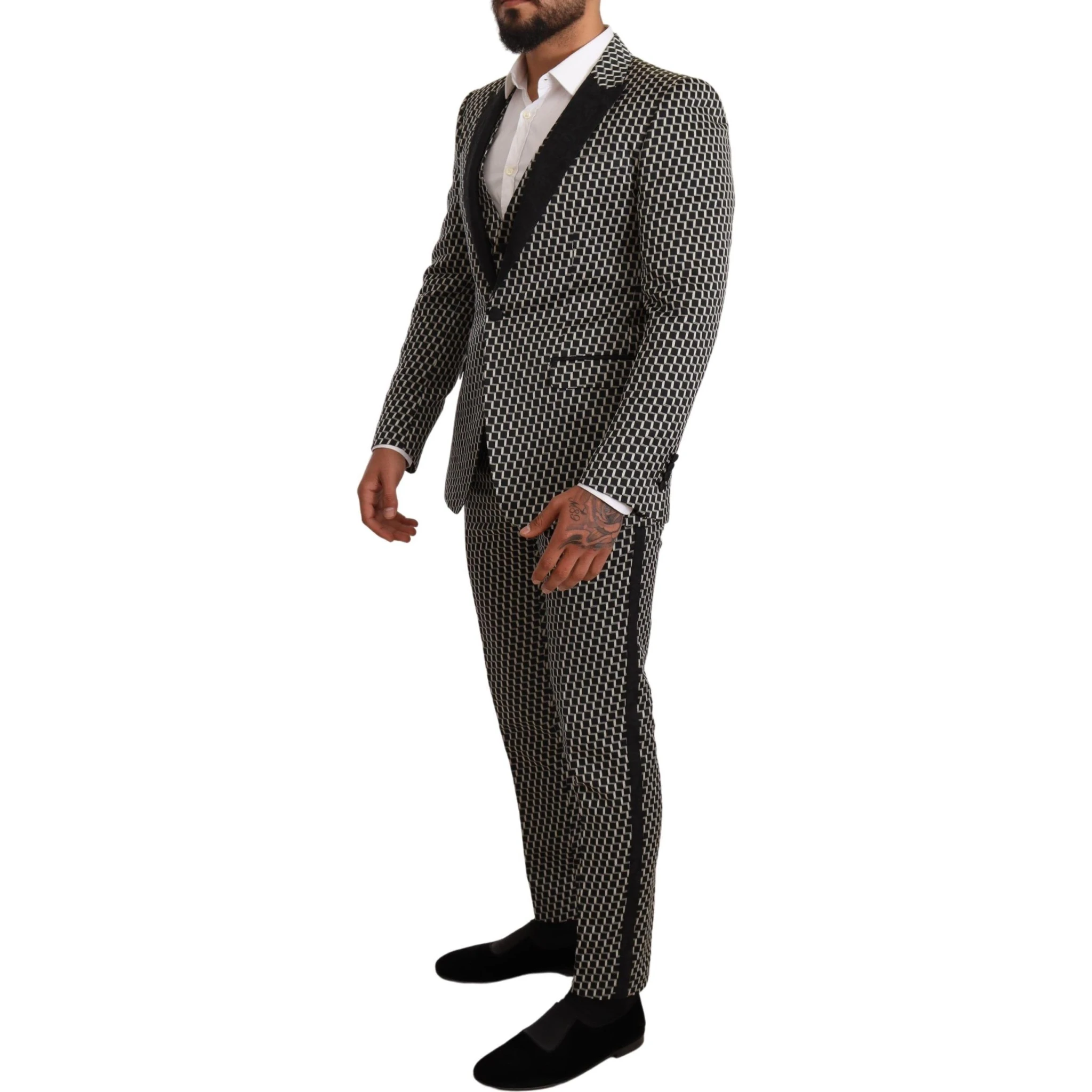 Black White Check 3 Piece Set MARTINI Suit