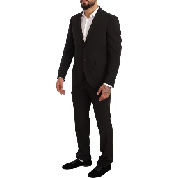 Black Polyester Slim 2 Piece Set TAGLIENTE Suit