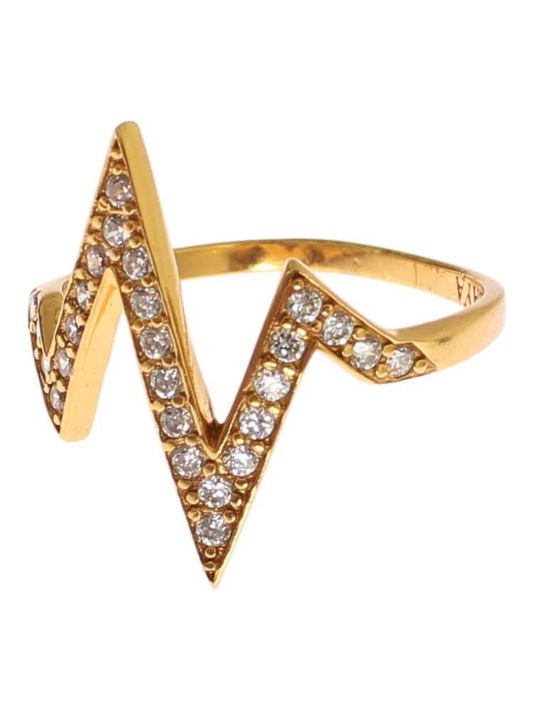 Gold 925 Silver Womens Clear CZ 18K Ring alternative