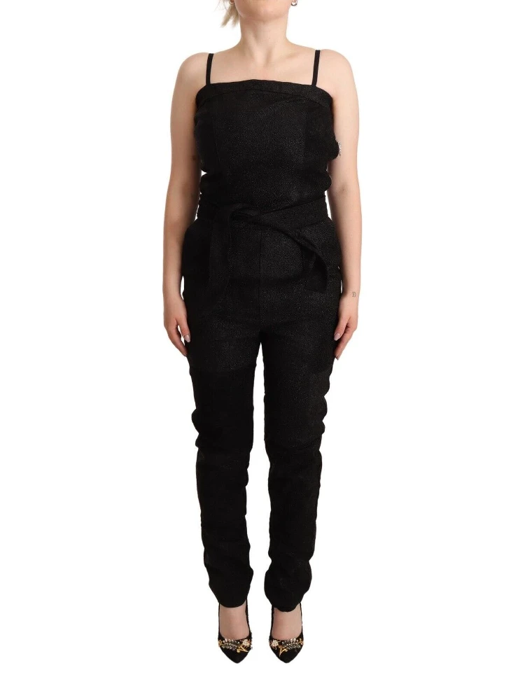 Black Spaghetti Strap Jumpsuit Dress