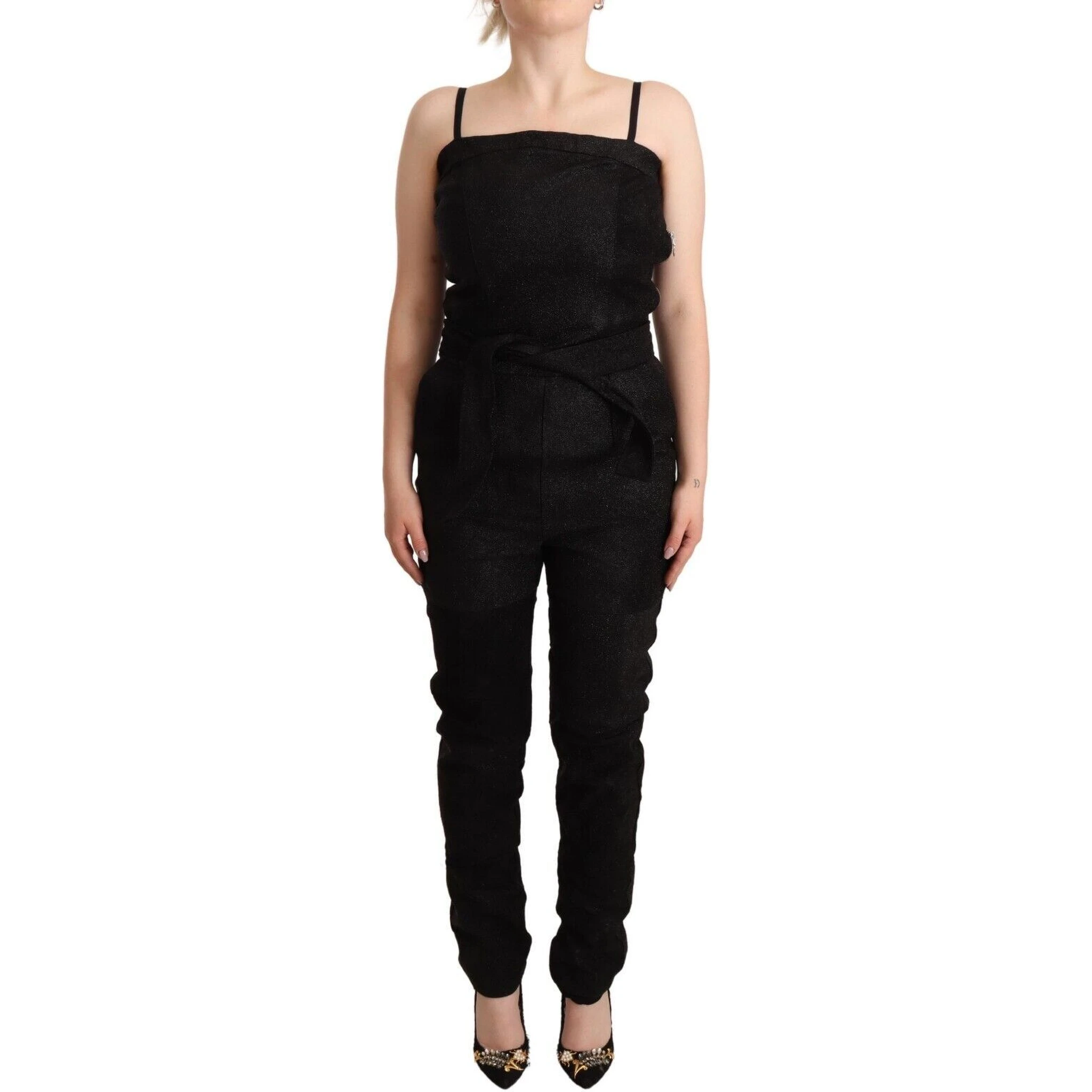 Black Spaghetti Strap Jumpsuit Dress