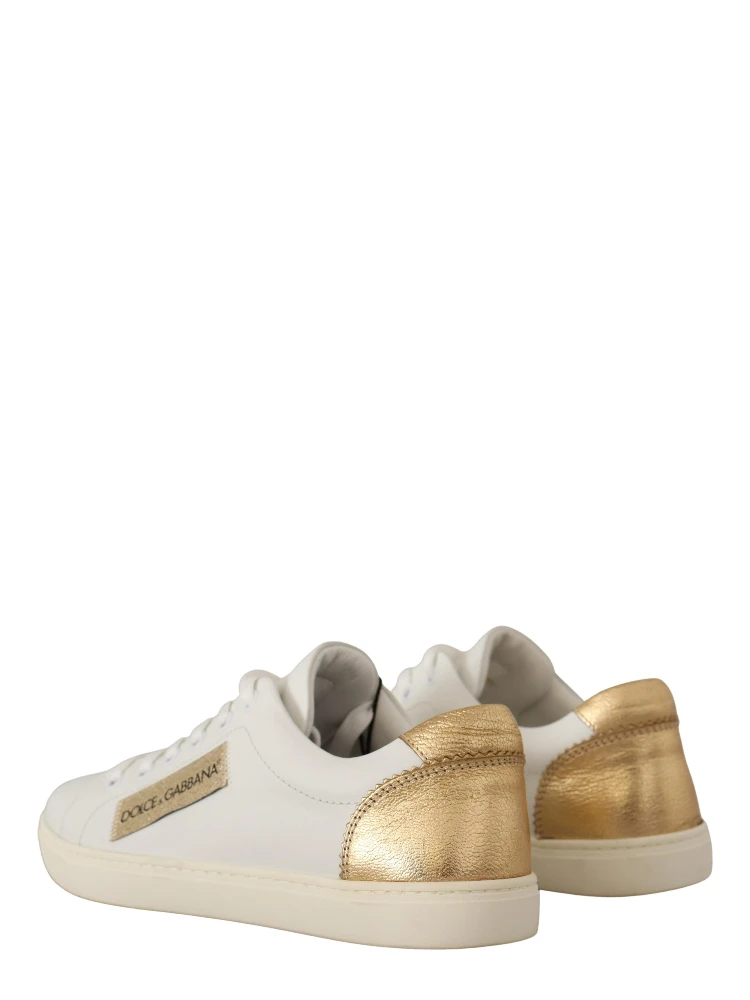 White Gold Leather Low Top Sneakers alternative