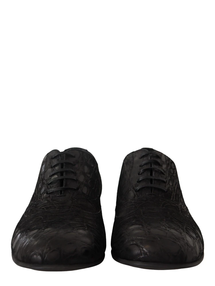 Black Caiman Leather Mens Oxford Shoes alternative