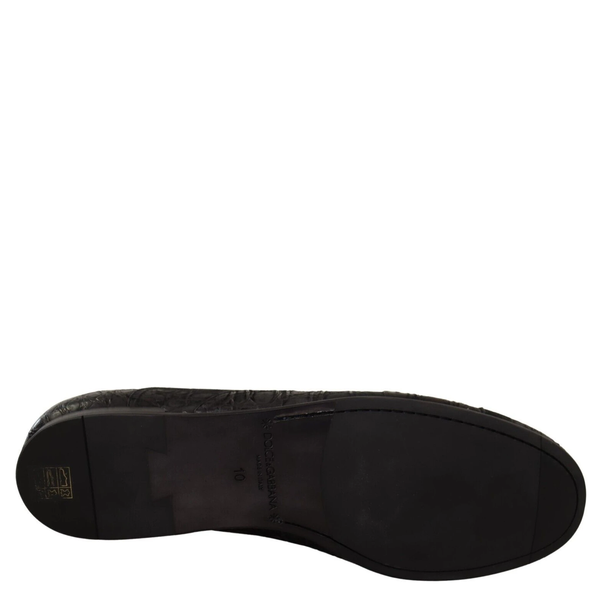 Black Caiman Leather Mens Oxford Shoes